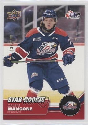 2021-22 Upper Deck CHL Star Rookie Exclusives 37/100 Calem Mangone #384 09q5