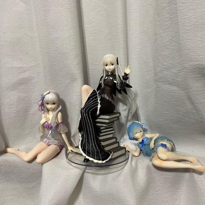 Re Zero Figure Set Emilia Rem Echidna Collectible Anime Authentic Japan