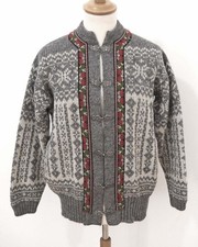 Island Norweger Strickjacke Grösse M Herren Schurwolle P384