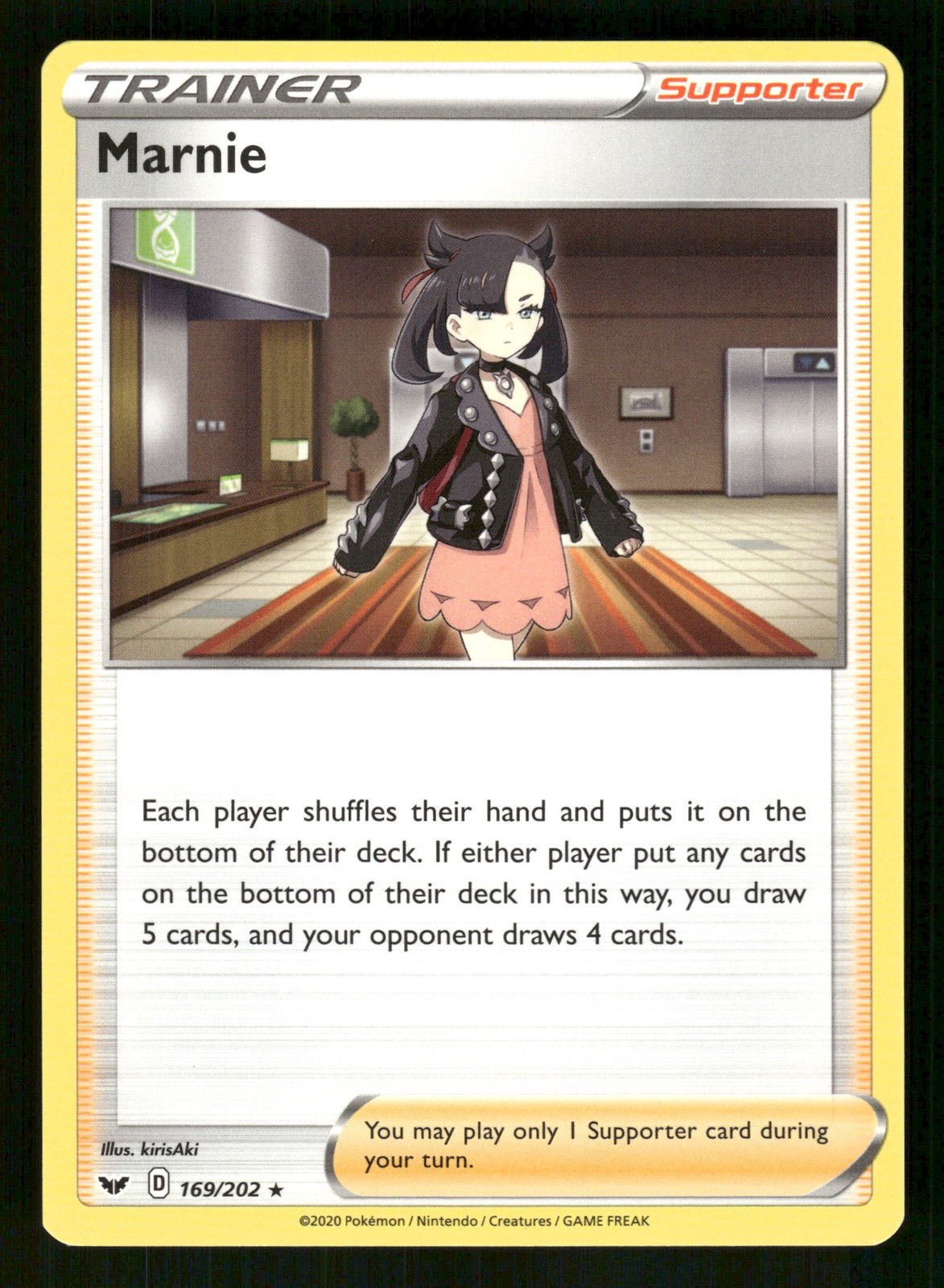 Marnie 169/202 Holo Rare,Holo Pokemon SWSH01: Sword & Shield Base Set