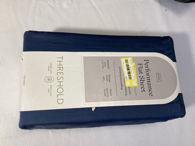 Full 400 Thread Count Performance Flat Sheet Metallic Blue - Threshold: Cotton