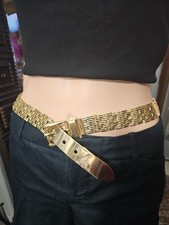 Vintage Gold Textured Belt Small