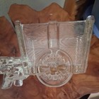 Vintage 1940’s Donkey Pulled Cart Candy Dish Clear Pressed Glass Planter — photo 9