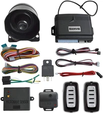 Car Alarm System, Security Antitheft Alarm Systems with Keyless Entry, with Micr
