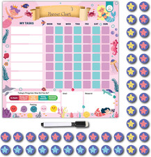 Magnetic Chore Chart for Kids, Behavior Chart for Kids at Home with 50 Magnetic