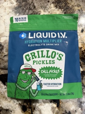 LIMITED EDITION Liquid I.V. Grillo s Pickles Electrolyte Drink Mix 10 Pack