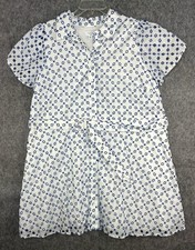 Alexis Target Dress Women 2X Blue Short Sleeve Tulip Eyelet Embroidered