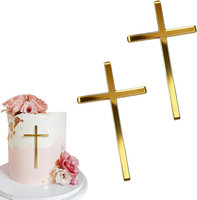 2 StüCk Cake Topper Kommunion Tortendeko Kreuz Gold Cake Topper Taufe Tortendeko