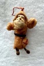 Antique Belsnickel Spun Cotton Clay Face SANTA Christmas Ornament 15-xm