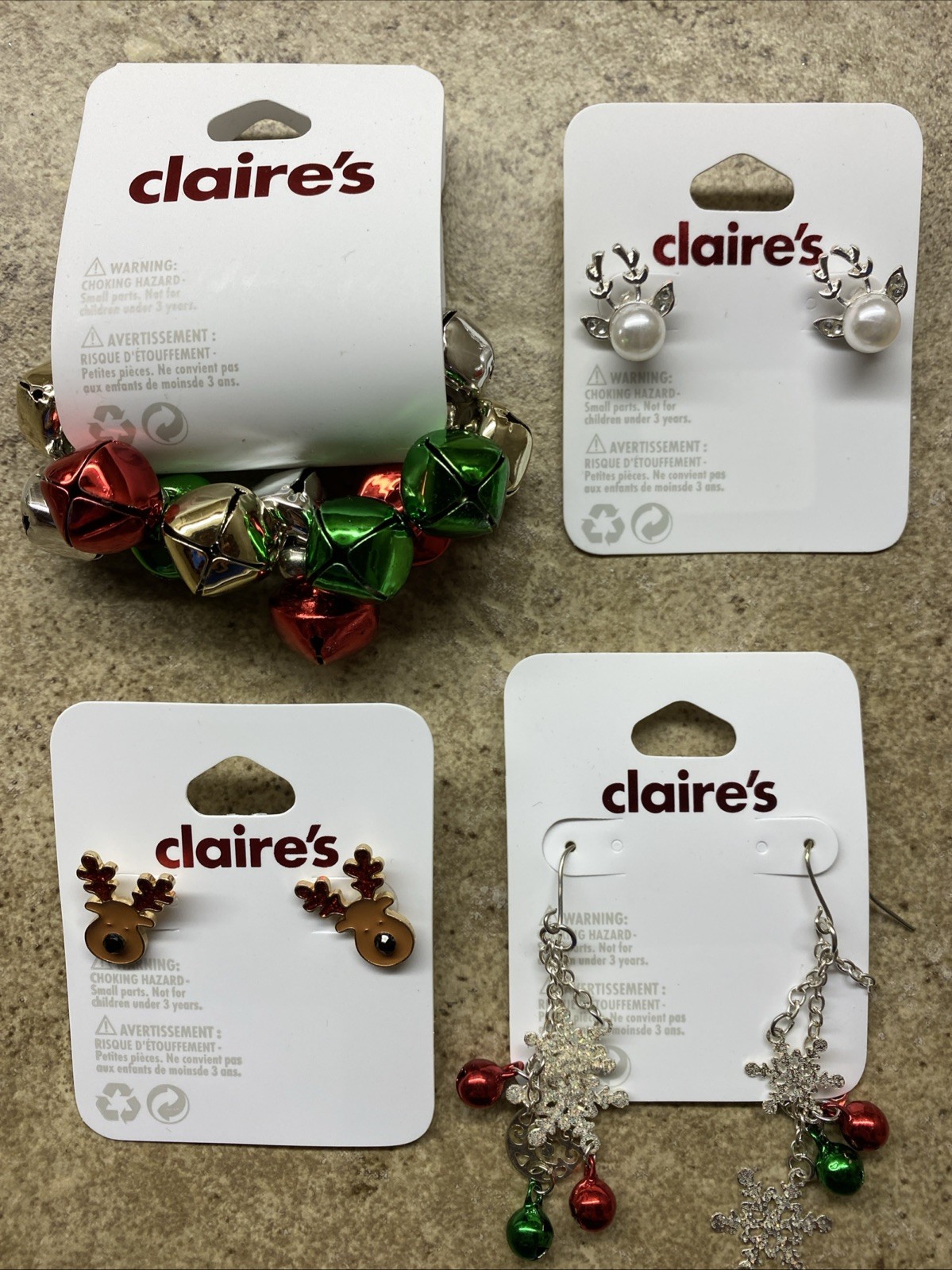 LOT OF Claire’s Christmas Earrings and Other Accessories OVER $200 RETAIL!