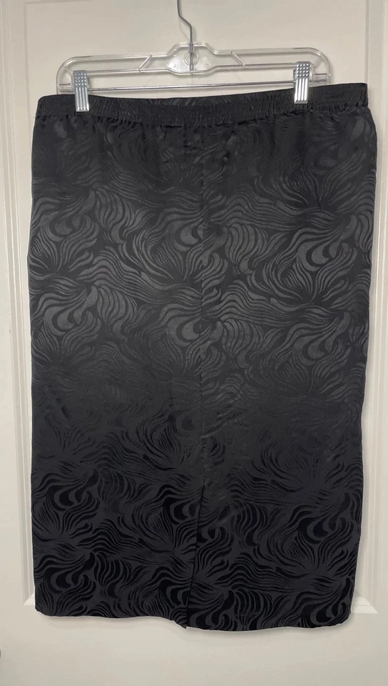 Винтажная юбка-карандаш Umi Collection Anne Crimmins 100% шелк черная размер 14 с подкладкой - Изображение 4 из 4