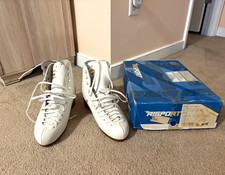 Risport Super Figure Skates White Size 27.0 Stiff Flex Lace-Up Pair w/ Box