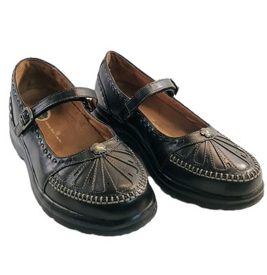Dr. Comfort Paradise Diabetic Mary Jane Comfort Black Leather Shoes Women's 7.5M