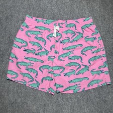 Chubbies Swim Trunks Alligator Print Pink Green Men's XL 5.5 Inch Inseam