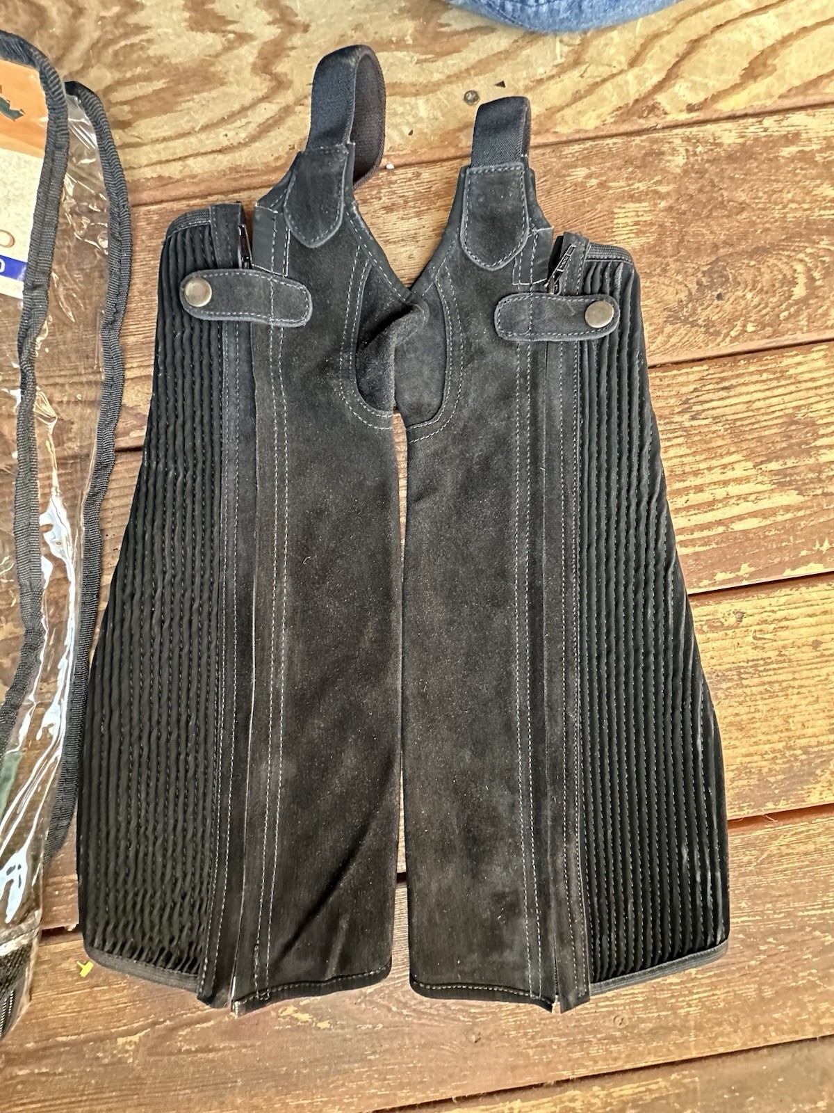 Dublin Sz Medium Black Suede Leather Comfort Half Chaps