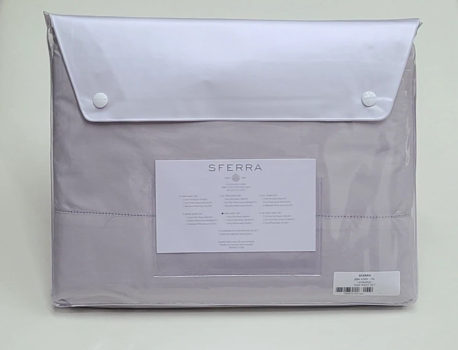 Juego de sábanas Sferra Leonardo King estaño algodón percal Italia Foto 2 de 4