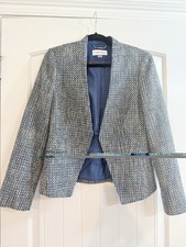 Calvin Klein Blue/White Open Front Blazer Jacket Lined Size 6