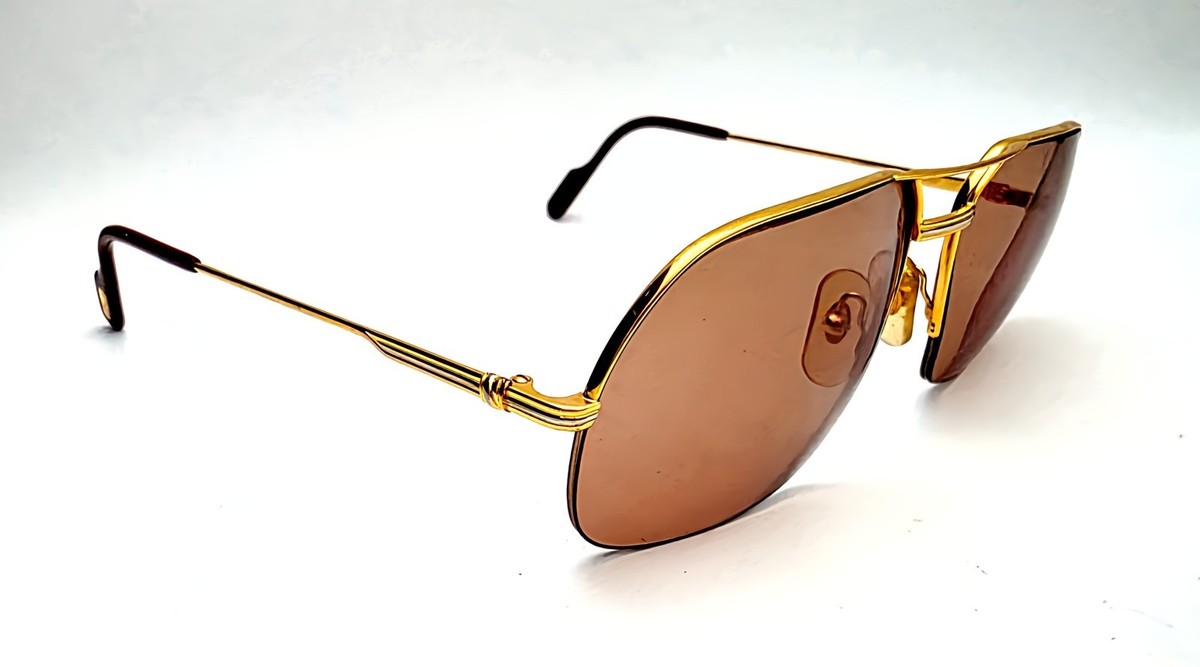 Vintage Cartier Sunglasses Trinity Half Rim 60-17 140 | eBay display picture 3