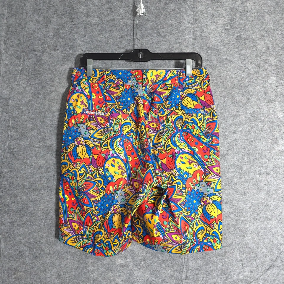Loudmouth Golf Men Shorts Multi Color Paisley Print Casual Performance Fun Sport - Image 2 of 4
