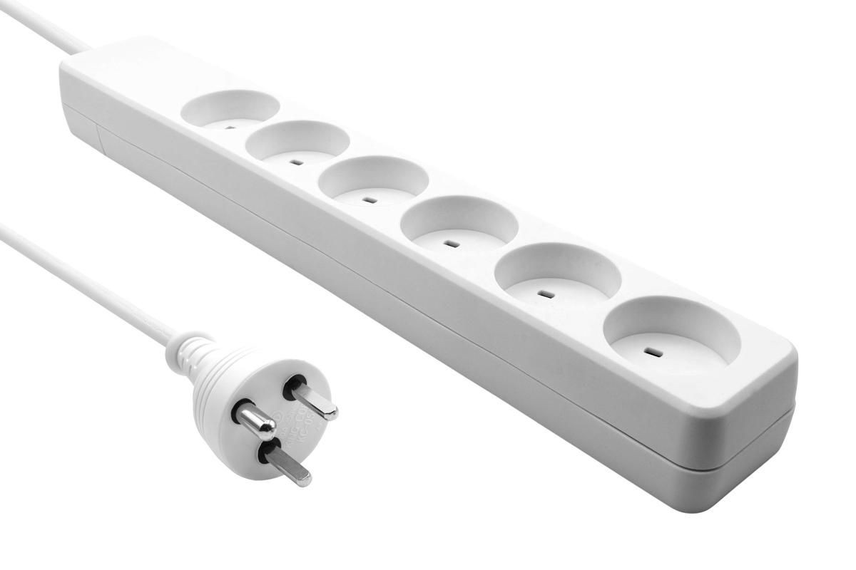 ProXtend KIT6-KIT01W Power Strip – 6-Way 1m White Extension Lead