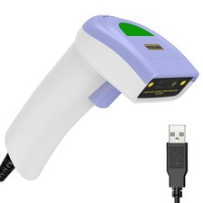 Symcode USB 1D Barcode Scanner, Handheld Wired CCD Laser Blue white
