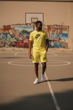 Nike Men's Yellow Logo 100 Cotton Short Set T-Shirt Shorts Size 3XL