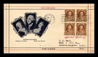 DR JIM STAMPS US COVER GEORGE WASHINGTON BICENTENNIAL FDC SCOTT 709 BLOCK OF 4