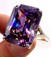 Luxury HUGE Certified 15.45 Ct Purple Diamond Ring, Great Sparkle-Shipping FREE