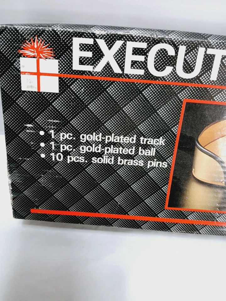 1990's Desktop EXECUTIVE BOWLING GAME=Gold plated ball/track=10 Brass Pins - Image 2 of 4