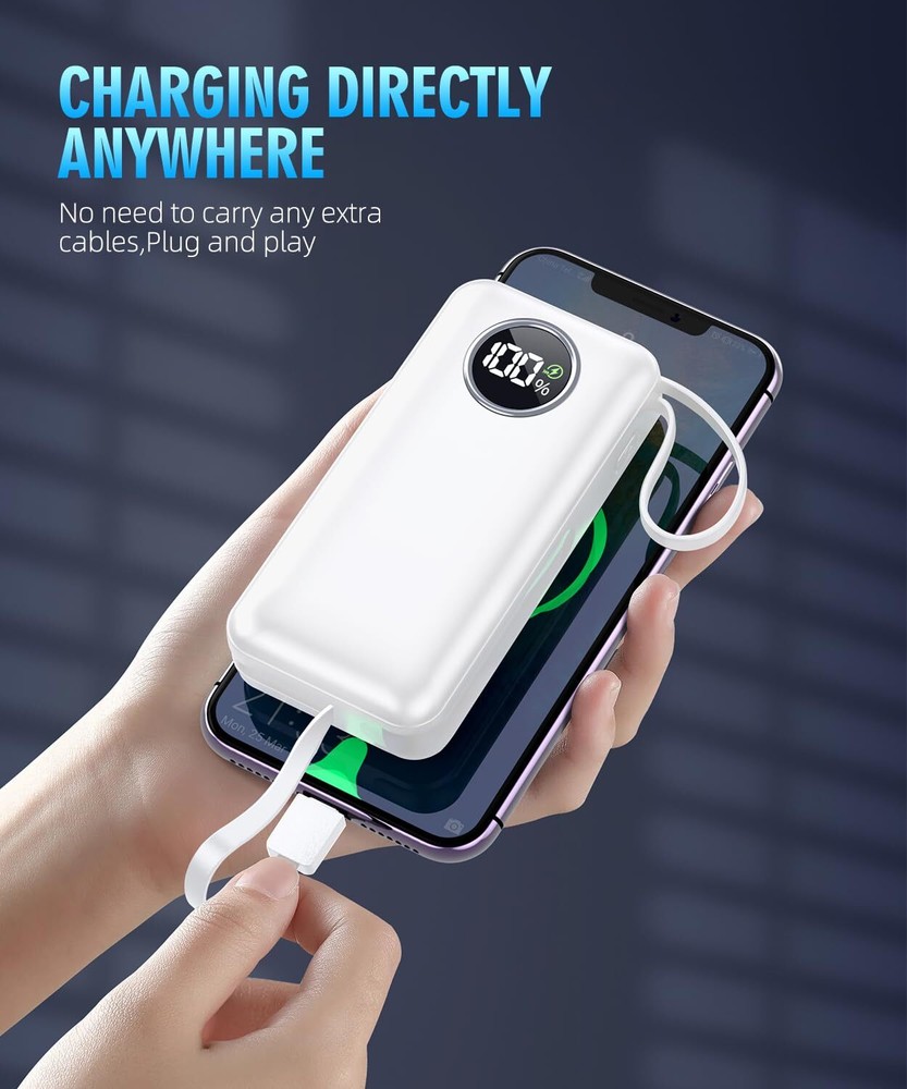 15000mAh Power Bank with Built-in Cables for Fast Charging 15000mAh Power Bank with Built-in Cables for Fast Charging