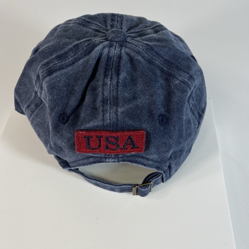 USA Blue Hat With American Flag Adjustable Gift - Picture 4 of 4