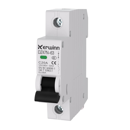 KERWINN Miniature Circuit Breaker 120V/240V Ac Circuit Breaker 1 Pole 20Amp Sma - Picture 9 of 12