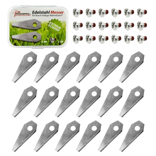 18 lame coltelli di ricambio con viti per robot tagliaerba Bosch Indego (1 mm/4,5 g) - Foto 2 di 3