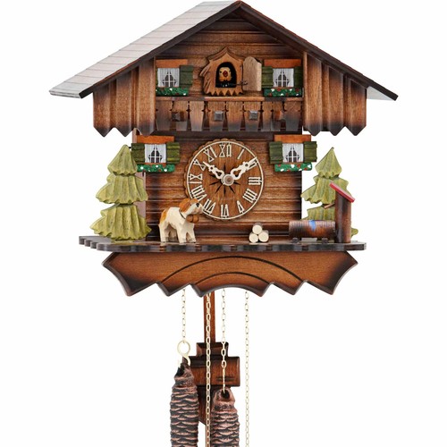 Original German Cuckoo Clock 1-day-movement Chalet-Style 24cm by Hekas