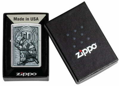 Zippo Windproof Lighter, Firefighter Design, Street Chrome 49785
