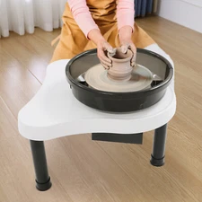 Pottery Wheel 12.6in/32cm Ceramic Wheel Machine Clay Forming DIY Art Craft White