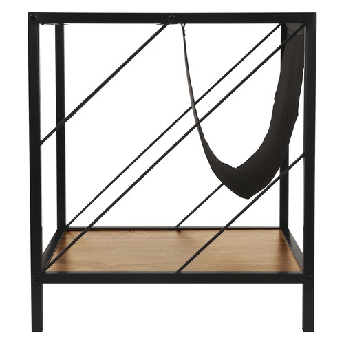 Mesa de salón con 2 estantes mesita auxiliar marrón sofá moderno 48x43x54 cm - Imagen 2 de 9