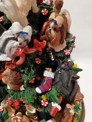 Danbury Mint Shih Tzu Dog Christmas Tree Lighted Figurine | eBay