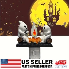 Ghosts Roasting Campfire Flicker Flame Night Light, Ghost Roasting Marshmallows