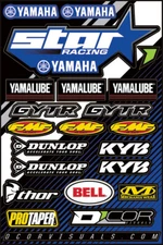 D'COR Star Racing Yamaha Decal Sticker Sheet ProTaper FMF KYB MX Moto 40-50-116
