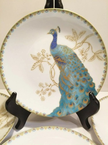 222 Fifth Peacock Garden Vorspeisen Teller Brot & Butter Dessert Beilagen 4er Set