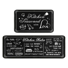 Kitchen Mats for Floor Kitchen Rugs Sets of 2 Non Slip Washable Brown Coffee ...