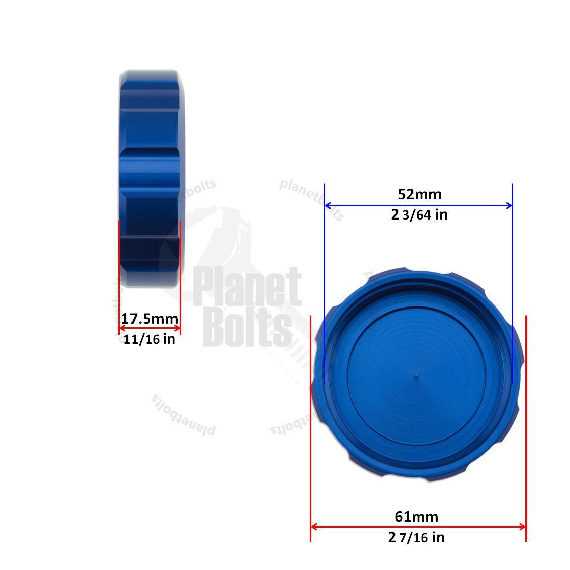はい Blue 52mm CNC Reservoir Cap For Suzuki GSXR 600 92-14 Top