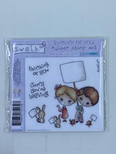 Crafter's Companion Rubber Stamp SWALK Sorry You're Leaving Boy Girl Sign NEW