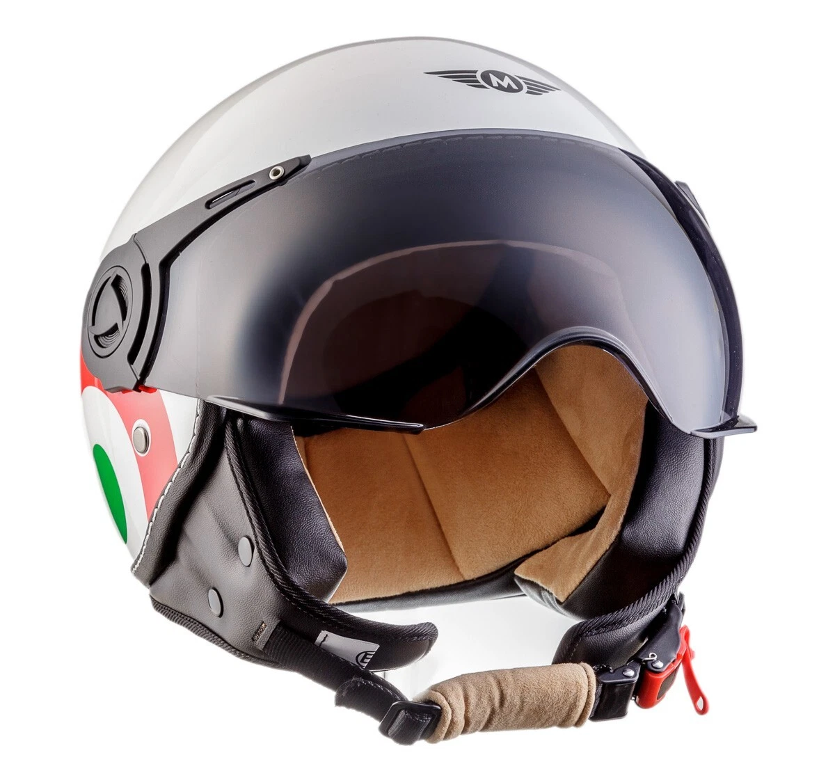 CASCO Demi JET PILOTO Vespa Scooter Helmet ECE MOTO H44 Italy XS