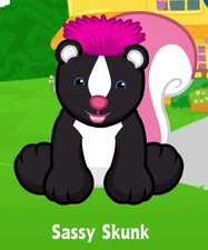 Webkinz Classic Sassy Skunk - hm719 - Virtual Adoption Code Only