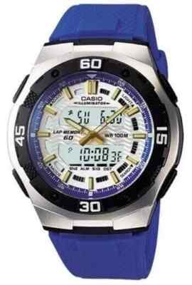 Seltene Casio Illuminator Analog & Digital Uhr AQ-164W-2AVDF neue Batterie 24. Juli