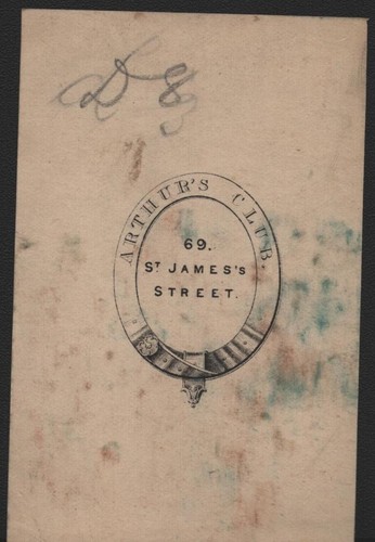 Vintage Bookplate - Arthur's Club - 69 St. James's Street - Size: 3.5" x 2.25" - 第 1/1 張圖片