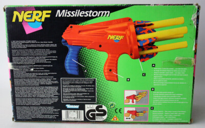 VERY RARE VINTAGE 1993 NERF MISSILESTORM BLASTER DART GUN KENNER