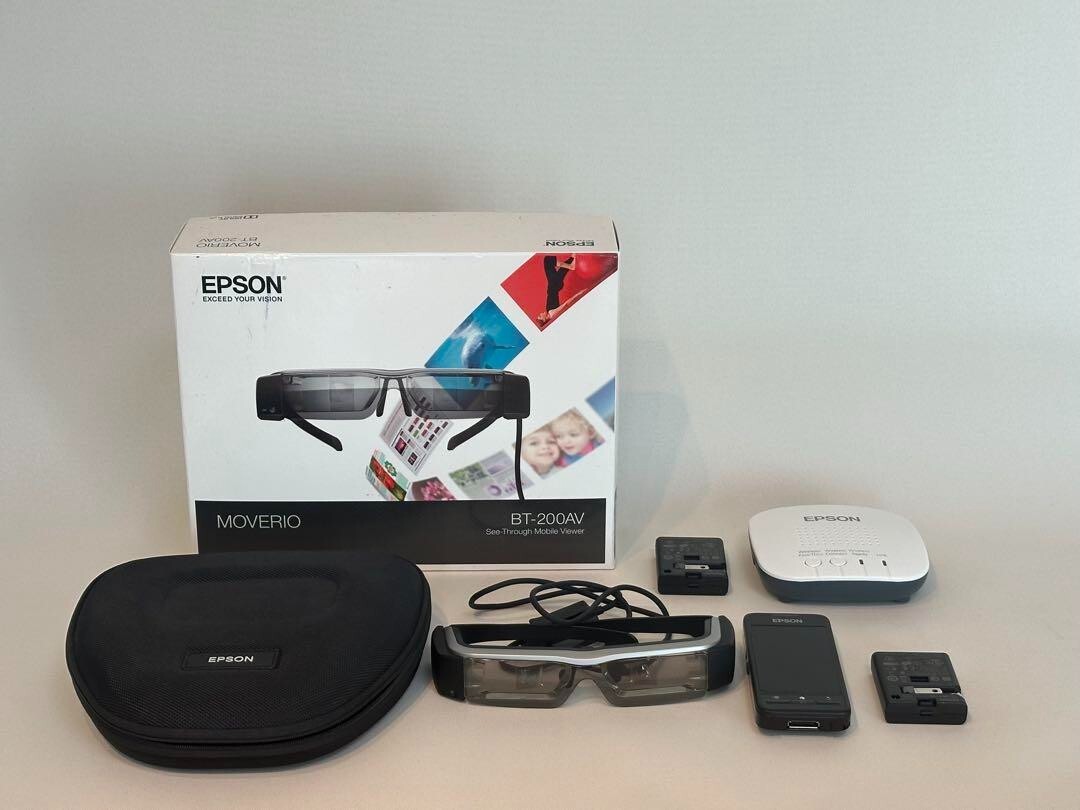 極美品】EPSON MOVERIO BT-200AV + EHDMC10 Amazon.com: Epson